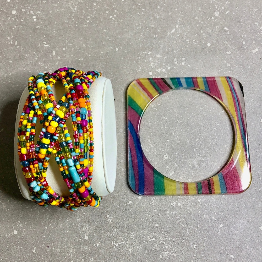 Two colourful bracelets